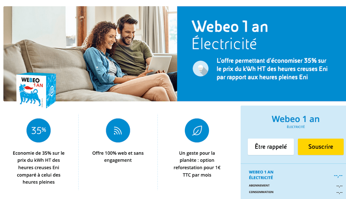Eni webeo contrat d'électricité Eni webeo contrat d'électricité