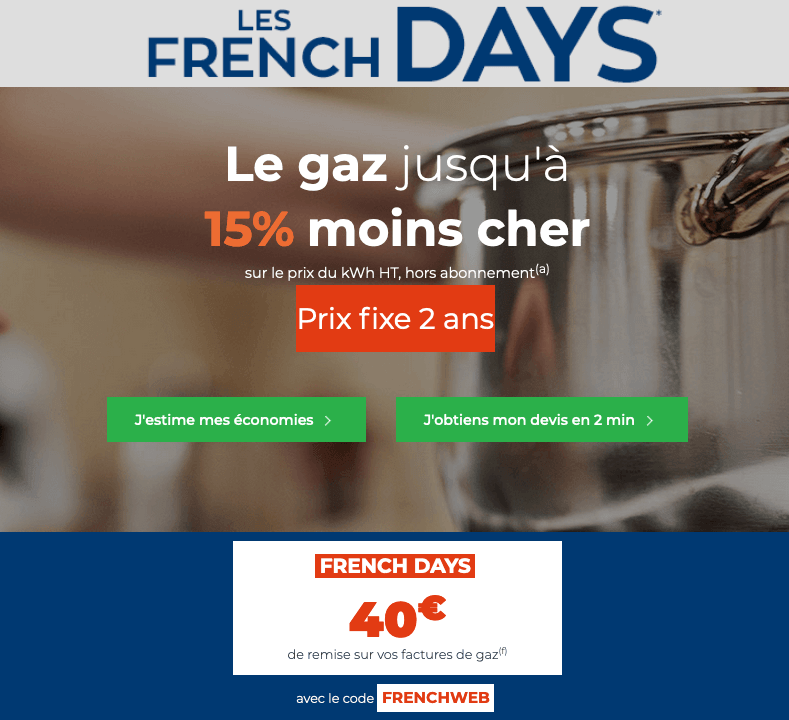 Cdiscount Energie french days Réduction des French Days sur l'électricité de Cdiscount Energie