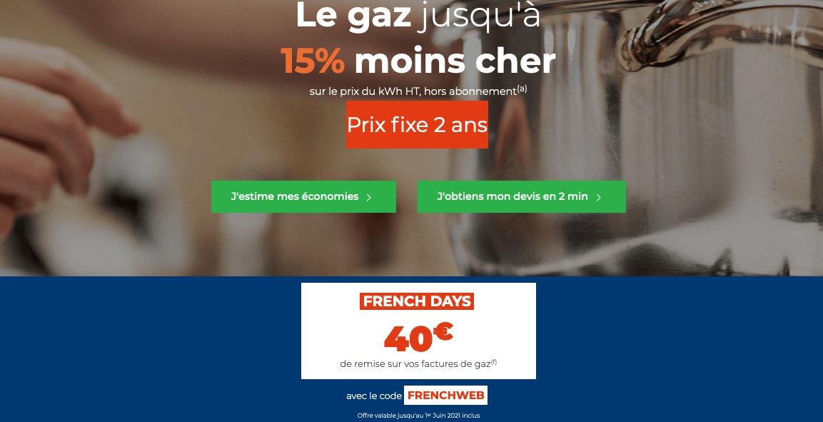 Cdiscount Energie le gaz en promo pour les french days 