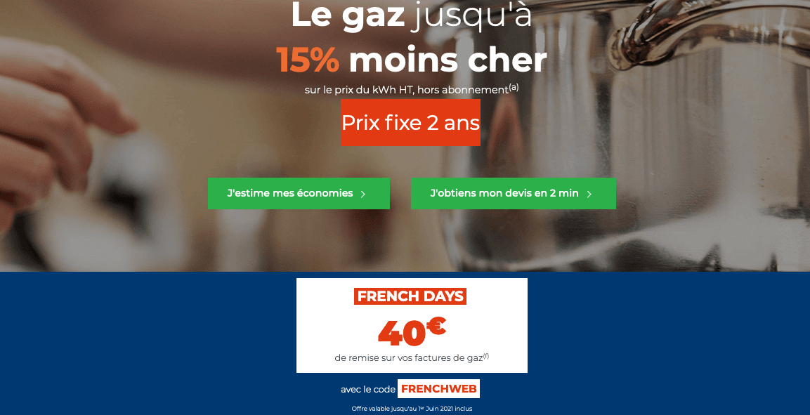 Cdiscount gaz pas cher Cdiscount Energie le gaz en promo pour les french days