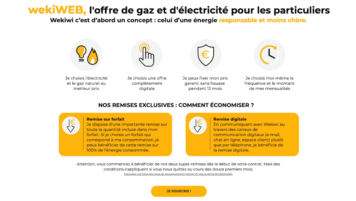 wekiwi contrat d'électricité
