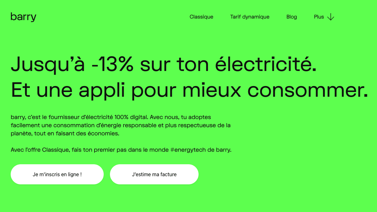 L'offre électricité classique de Barry L'offre électricité classique de Barry