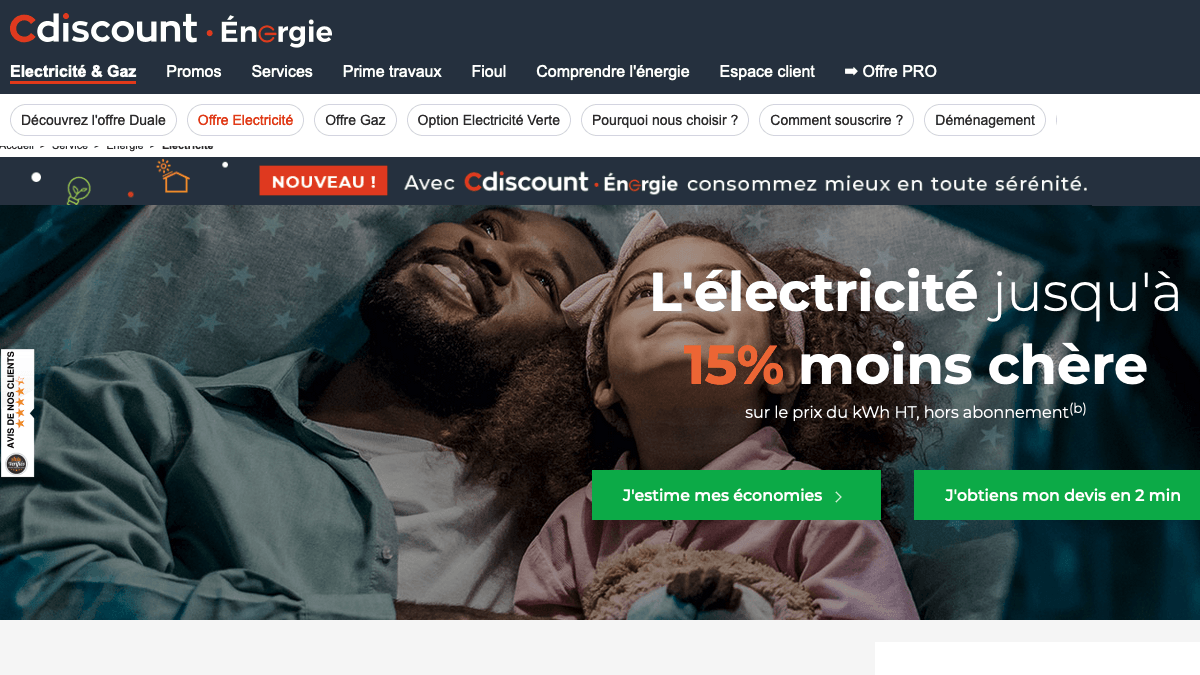 L'électricité verte de Cdiscount 