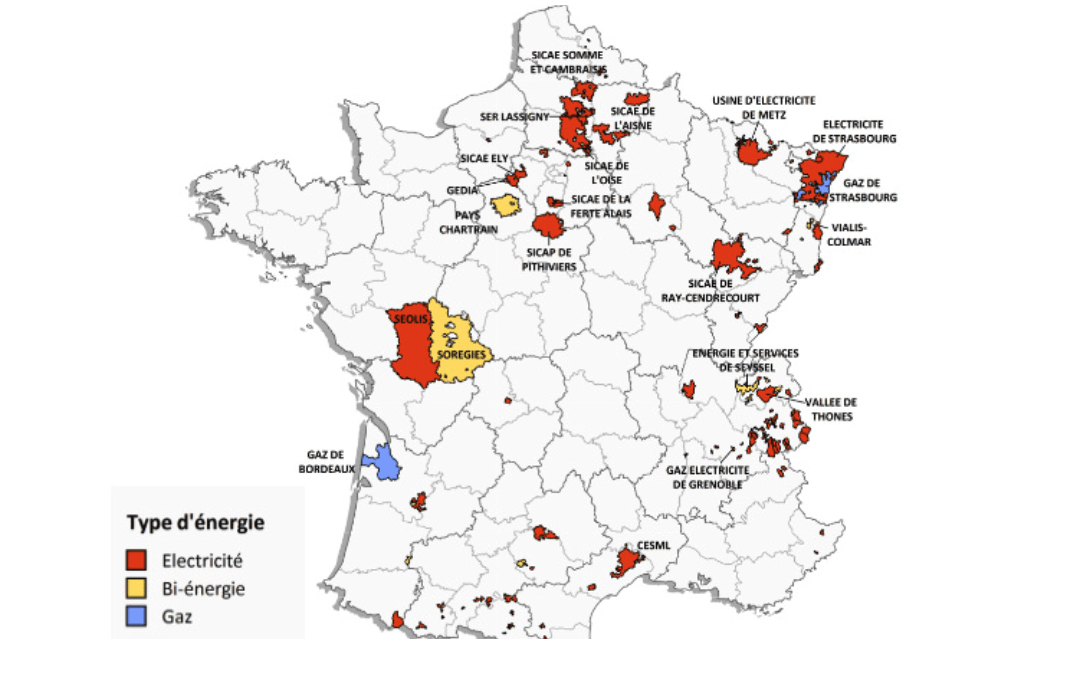 La carte française des ELD Les entreprises locales de distribution
