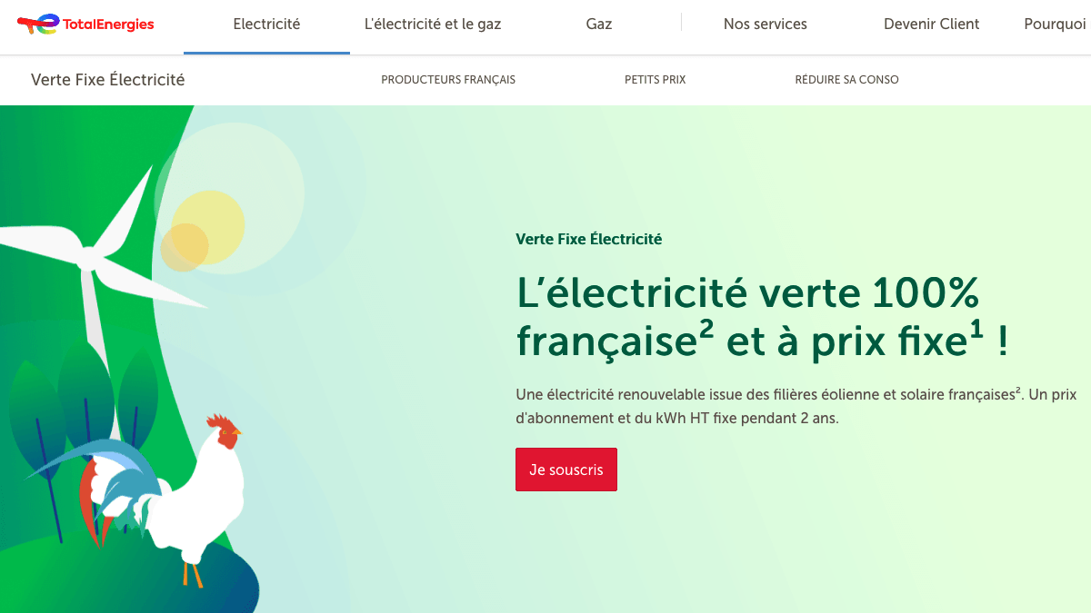 L'électricité verte avec Total Énergies