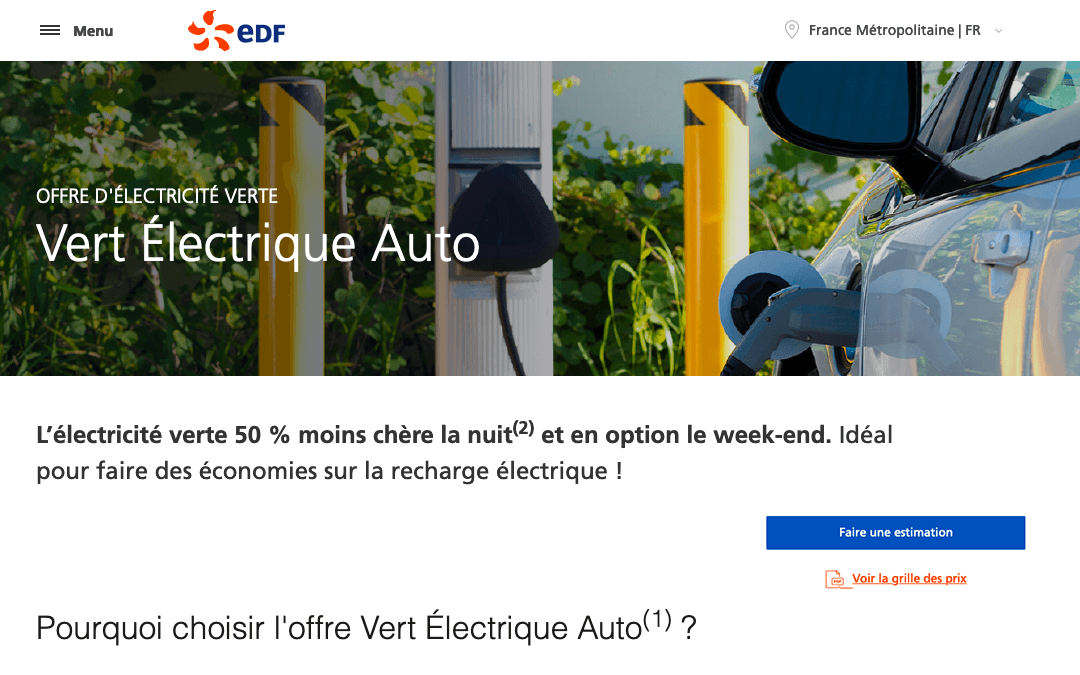 L'offre Vert Électrique Auto EDF