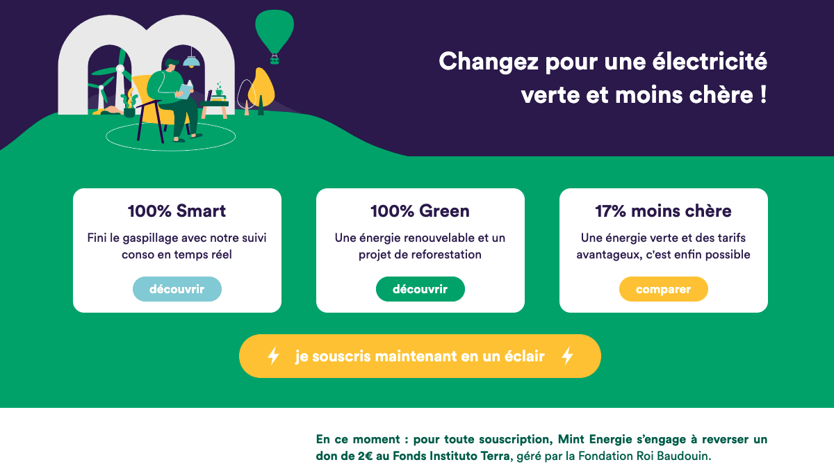 Contrat d'énergie de Mint Mint énergie, c'est de l'électricité verte et pas chère