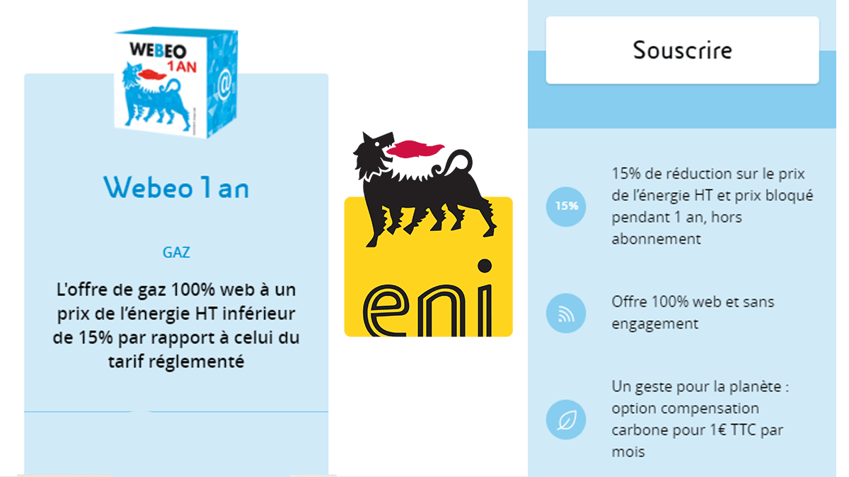 Gaz en promo Eni -15% Gaz en promo Eni -15%