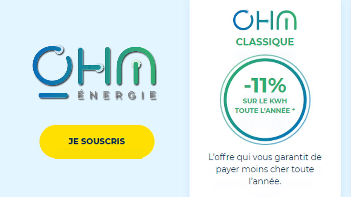 -11% électricité Ohm Energie -11% électricité Ohm Energie