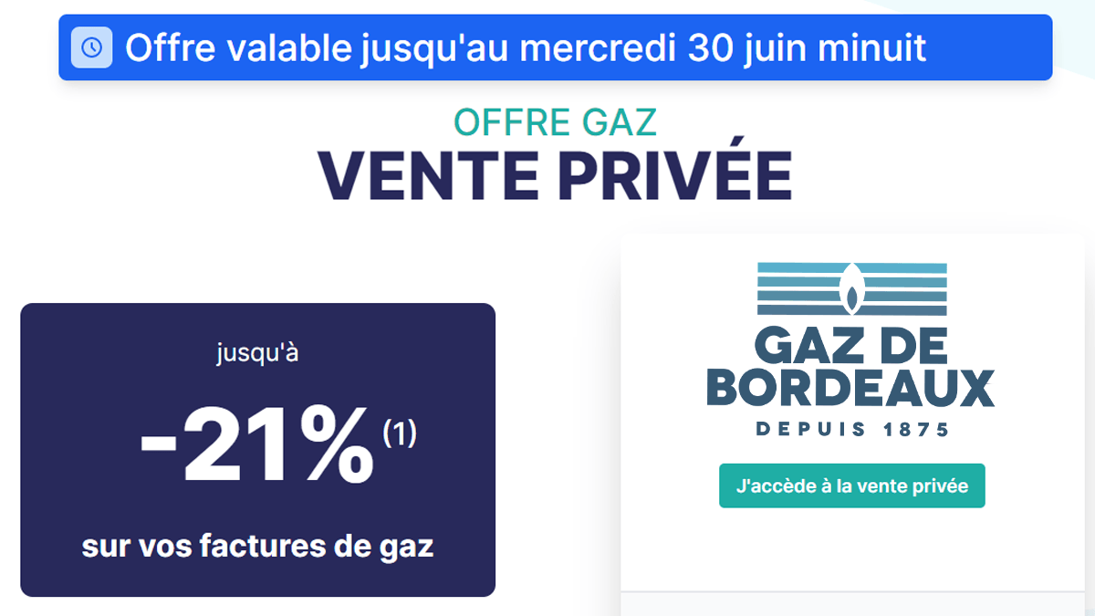 VP Gaz de Bordeaux en promo VP Gaz de Bordeaux en promo