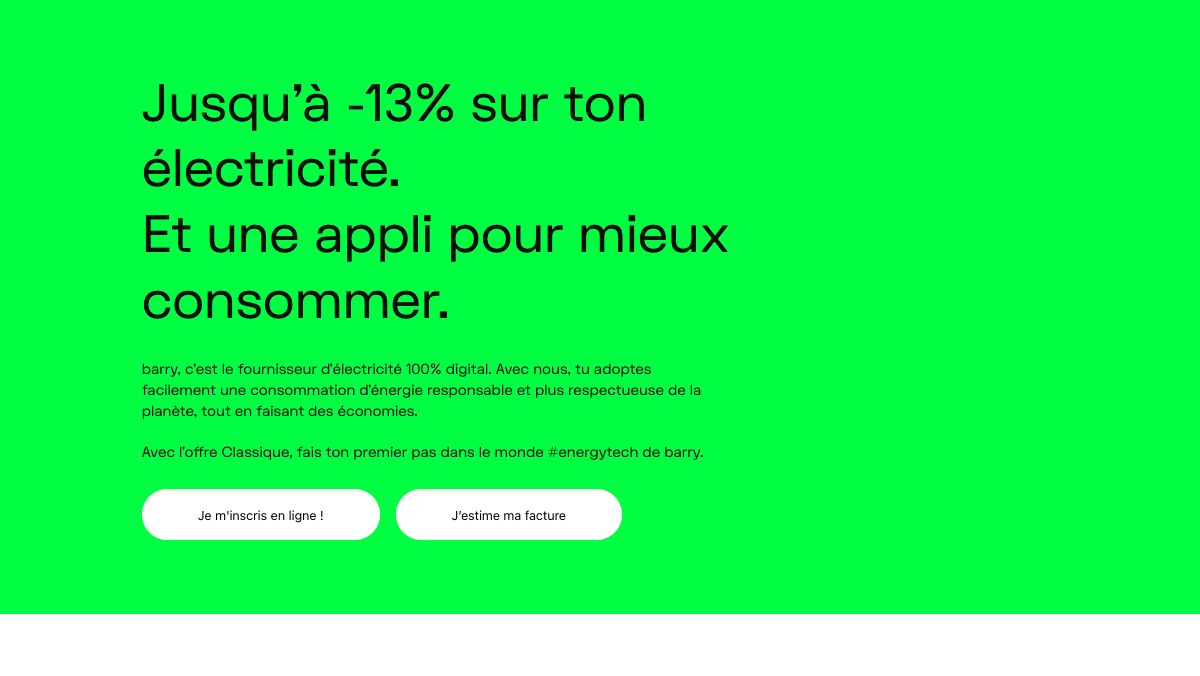 Abonnement d'électricité avec -13% de remise Meilleures offres d'électricité Barry