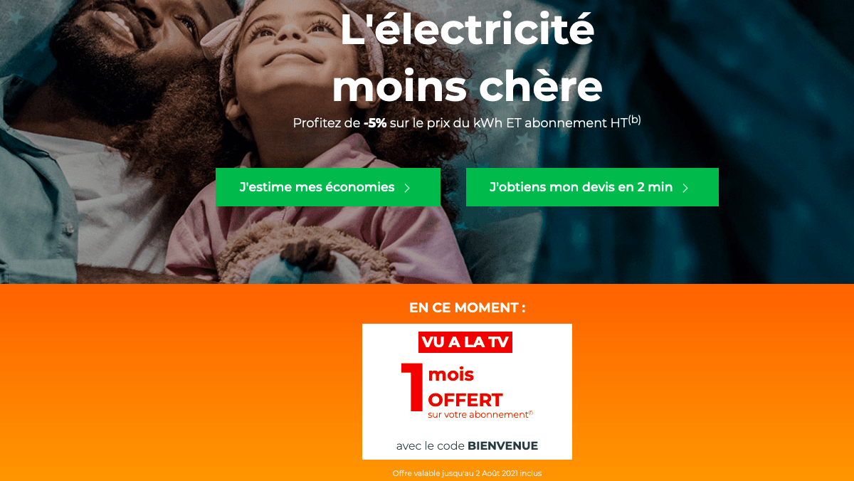 Abonnement d'énergie acvec un mois offert Meilleures offres d'électricité Cdiscount Énergie