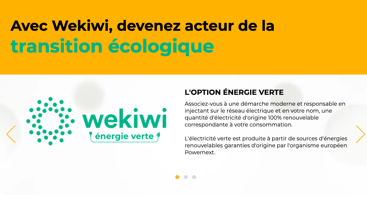 Choisir ses différentes options vertes avec Wekiwi Les différentes options vertes Wekiwi