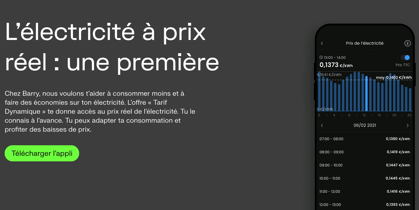 L'électricité à prix coûtant chez Barry Tarif prix coûtant Barry
