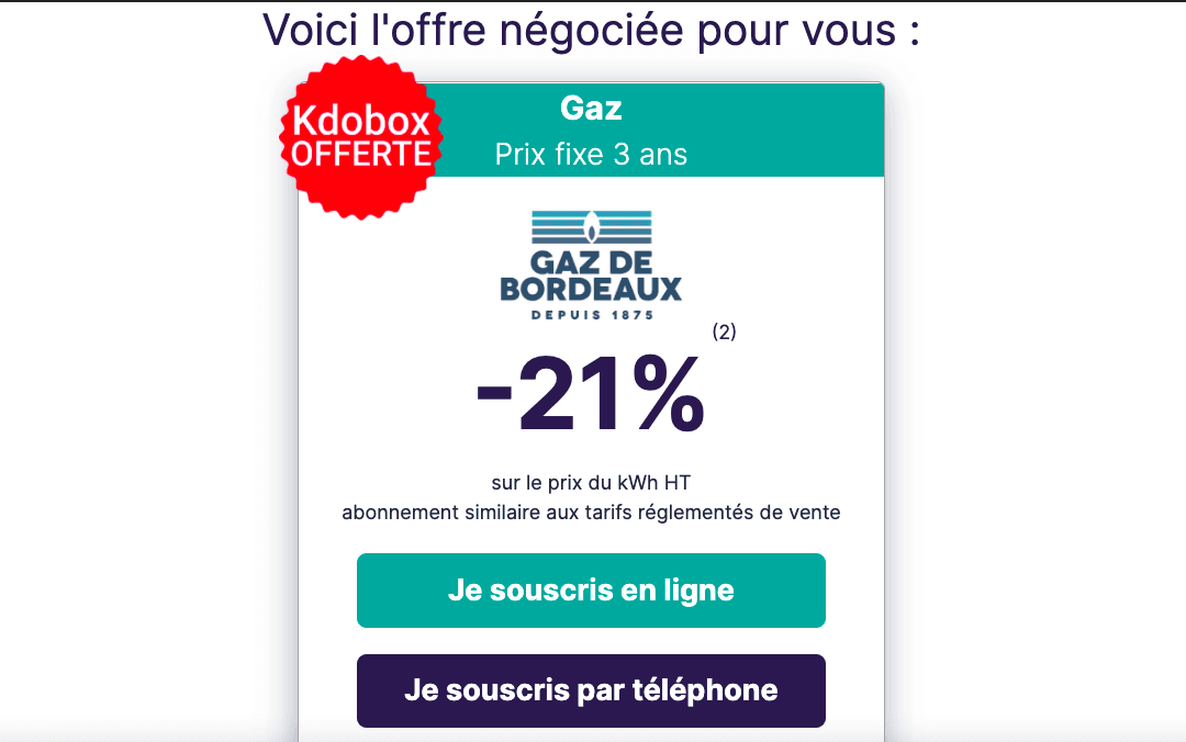 La vente privée Gaz de Bordeaux