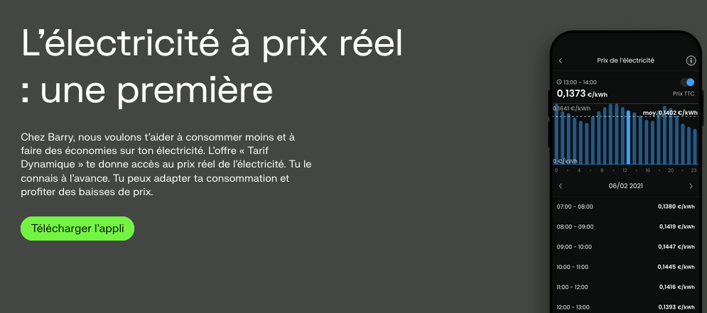 Barry : tarif dynamique sur l'électricité Barry l'électricité à prix coûtant