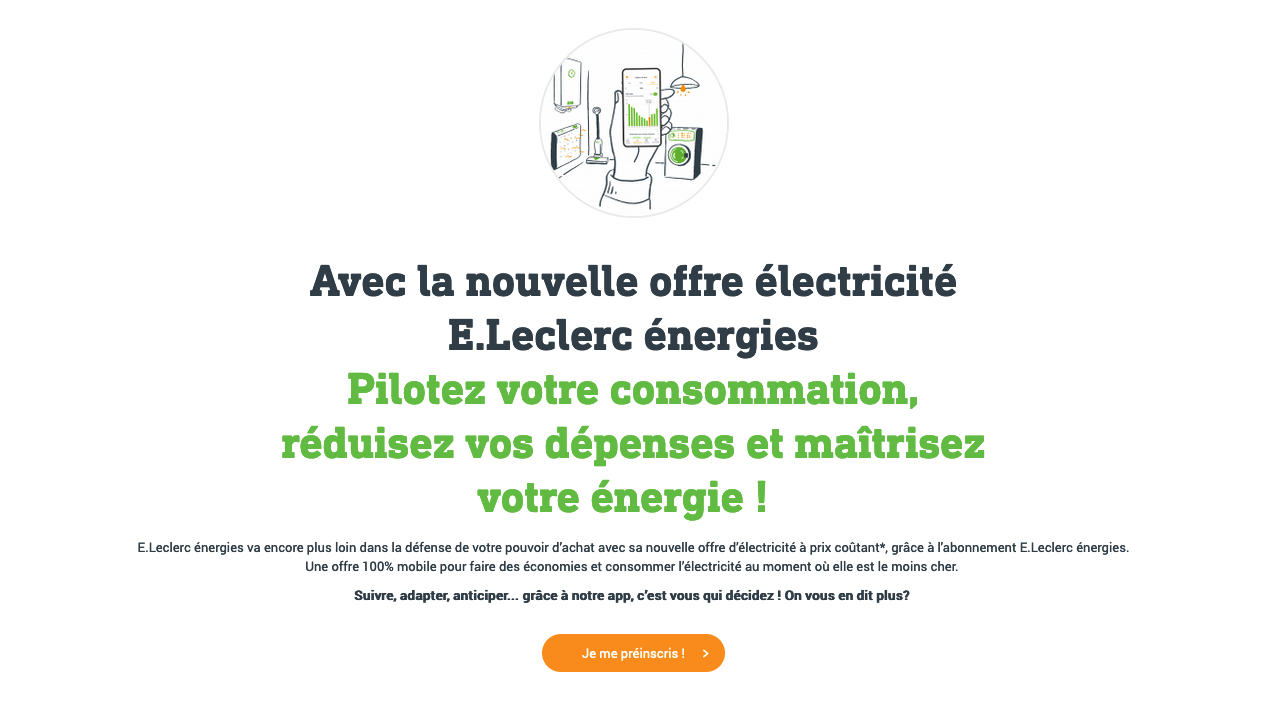 Contrat d'électricité à prix coûtant E.Leclerc énergies
