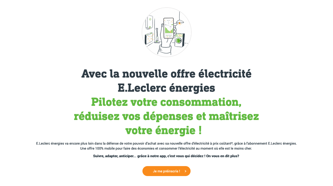 Abonnement d'électricité à prix coûtant E.Leclerc énergies Contrat d'électricité à prix coûtant E.Leclerc énergies