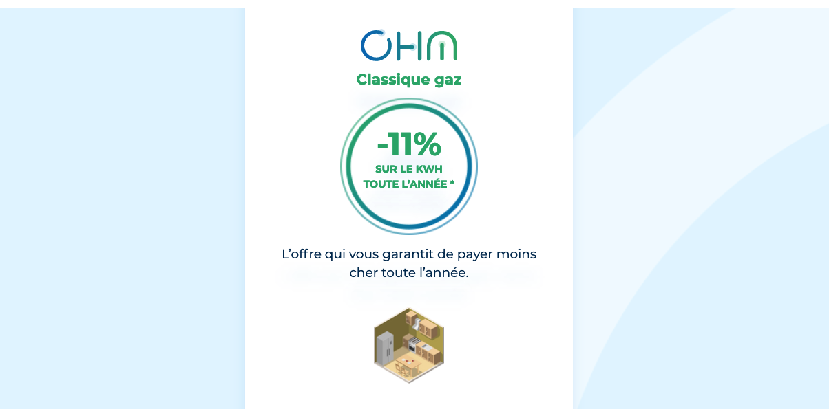 Contrat de gaz Ohm Energie Abonnements de gaz Ohm Energie