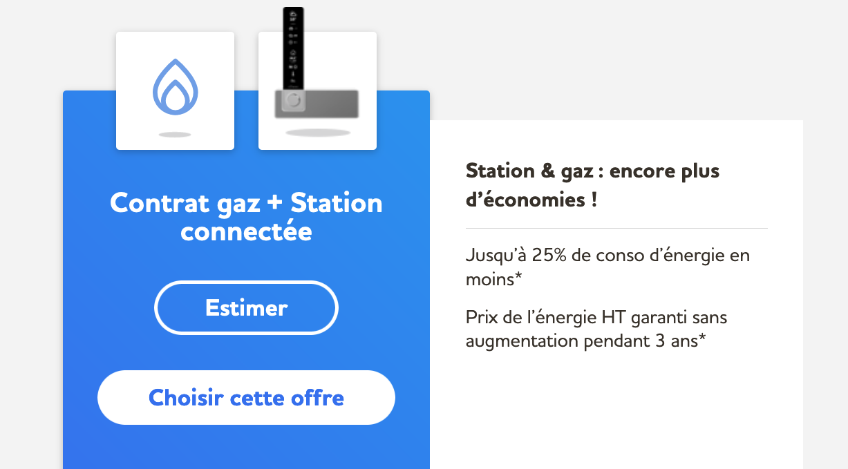 Contrat de gaz + station connectée Abonnements de gaz Sowee