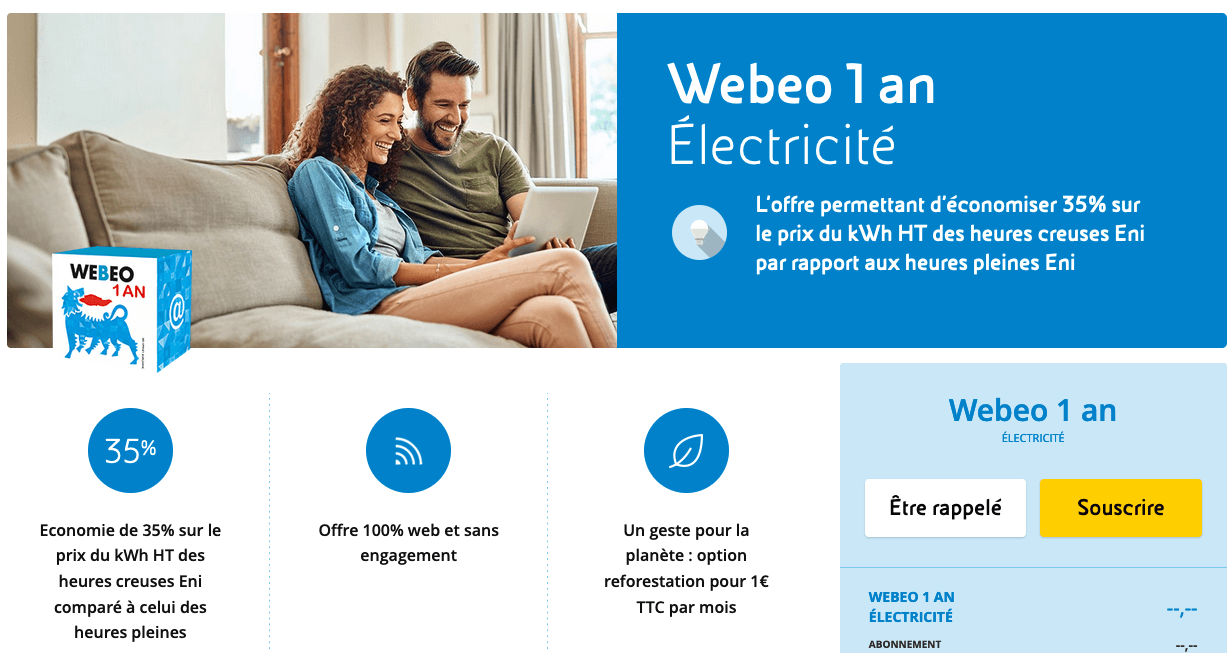 Eni contrat d'électricité à prix fixe Eni électricité à prix fixe