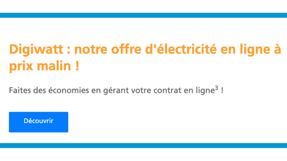 Pas d'électricité verte disponible avec Digiwatt EDS pas d'électricité verte