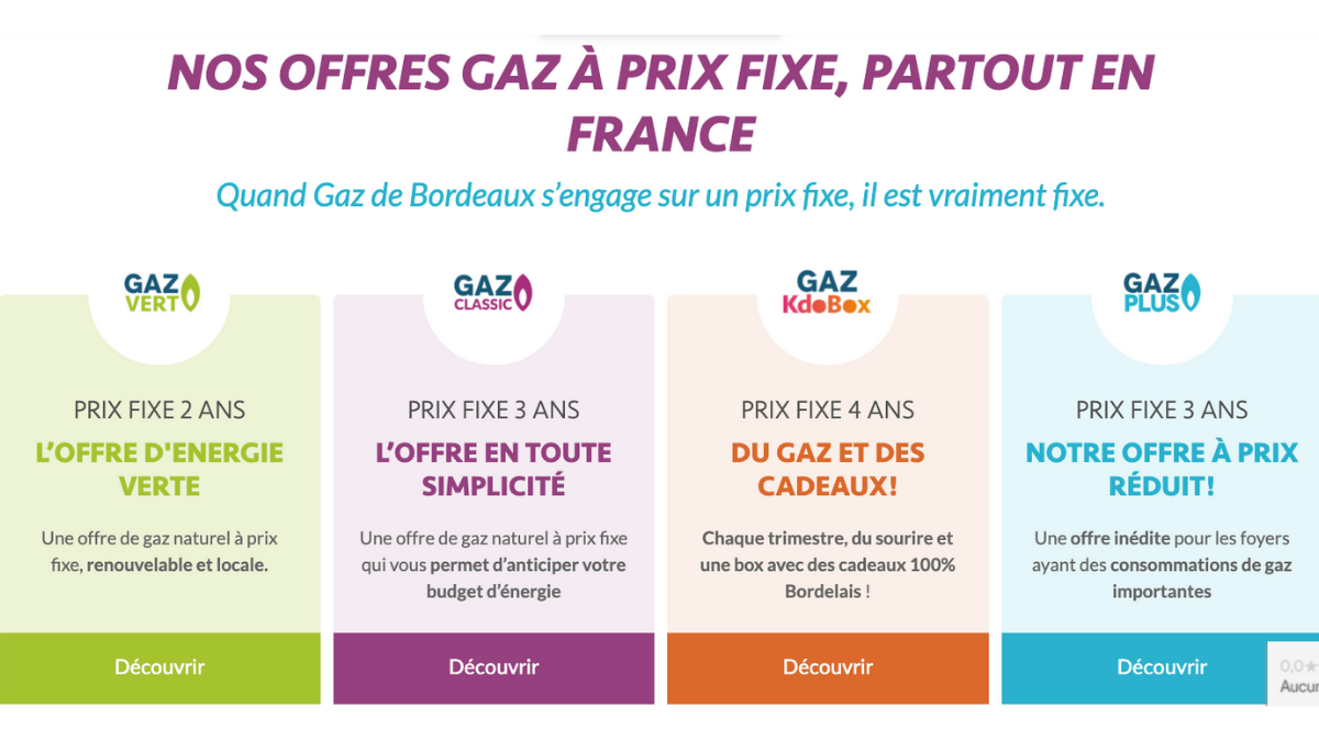 Gaz de Bordeaux et ses offres de gaz à prix fixe Les contrat Gaz de bordeaux