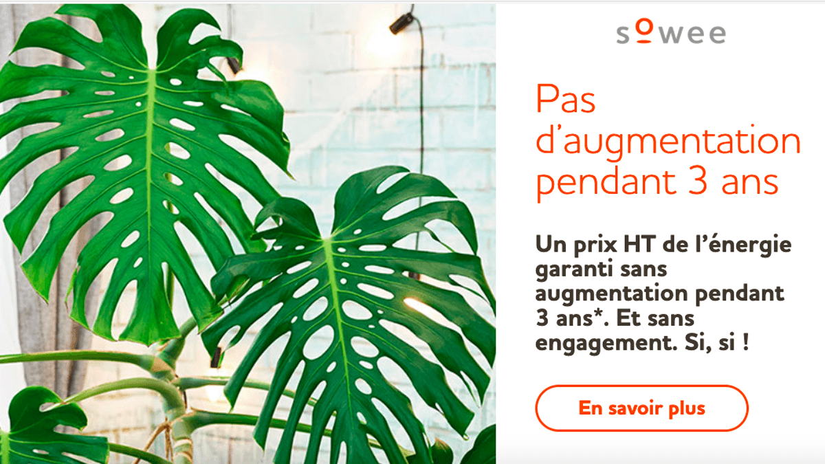 L'offre de gaz fixe de Sowee avec une remise de 5% sur le prix HT L'offre de gaz fixe de Sowee