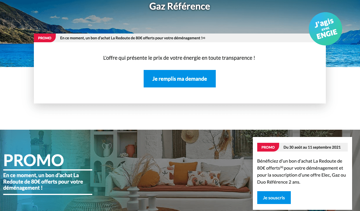 Abonnement de gaz Engie Contrat de Gaz Référence