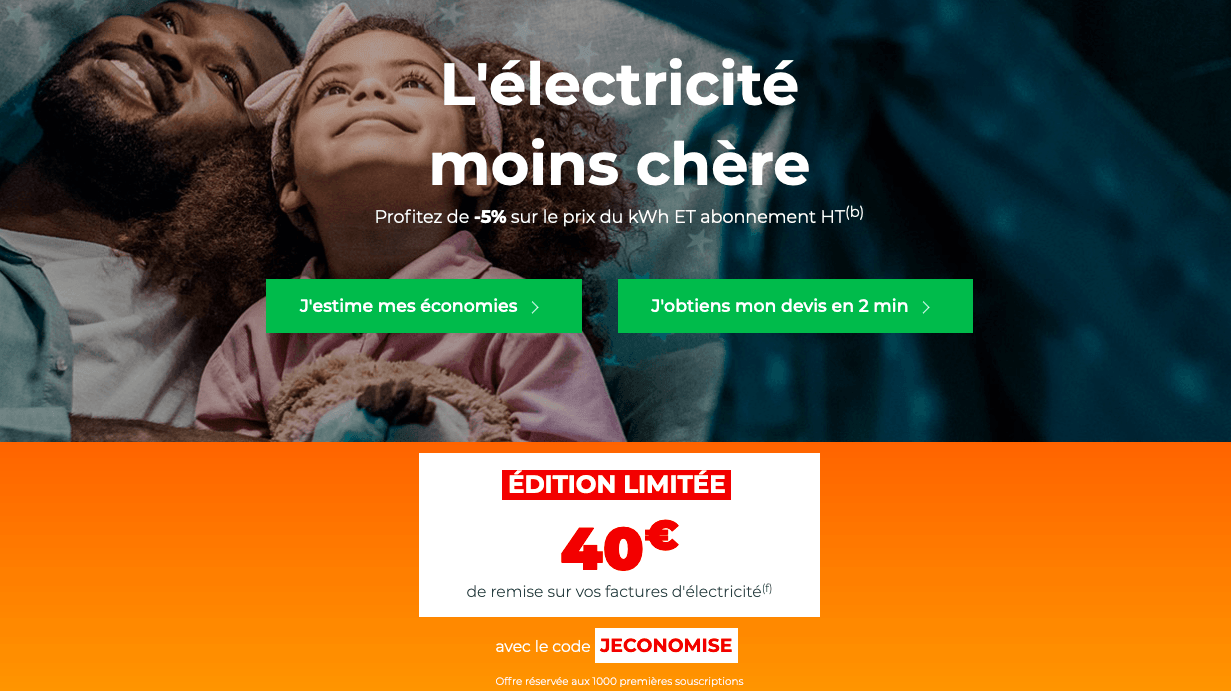 L'offre exclusive de Cdiscount Énergie Contrat d'électricité Cdiscount Énergie