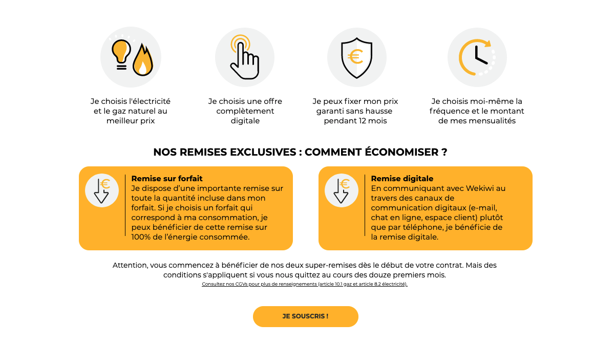 Contrat de gaz pas cher Contrats de gaz économiques Wekiwi