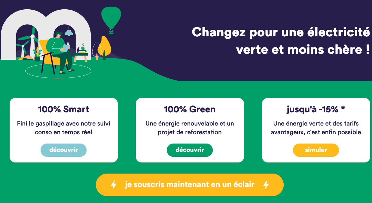 Offre d'électricité verte et pas chère Contrats électricité pas chers Mint