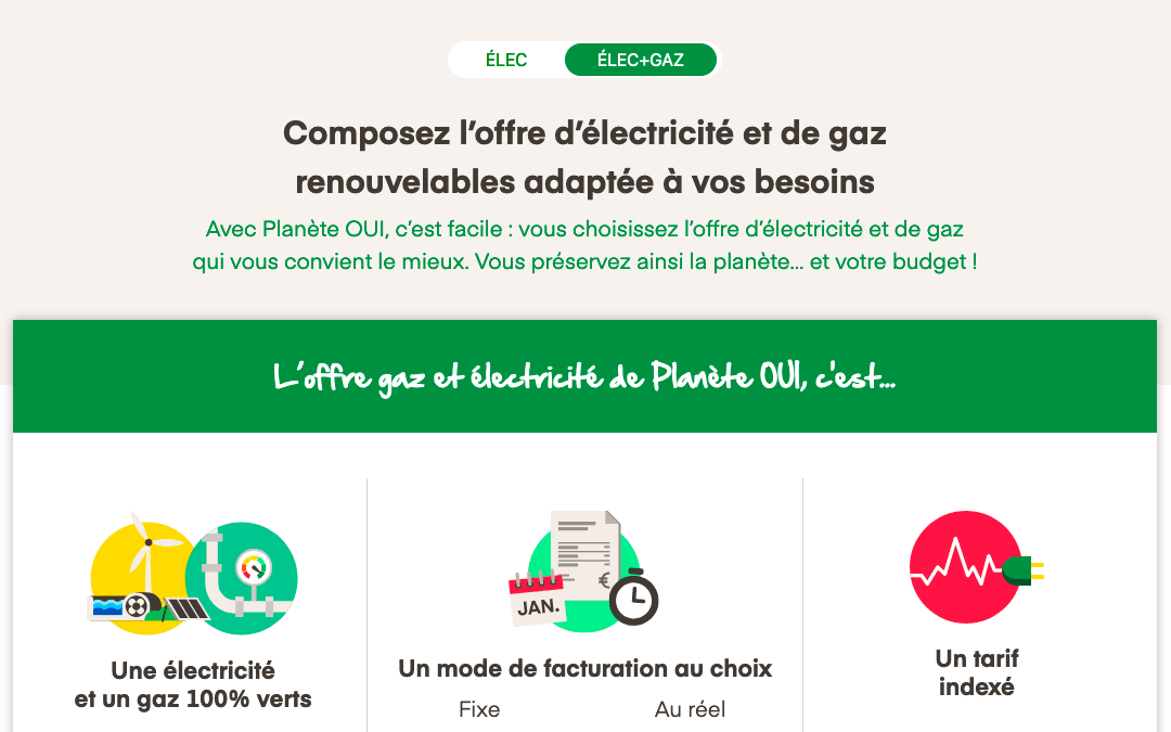 Offre duale Planète OUI
