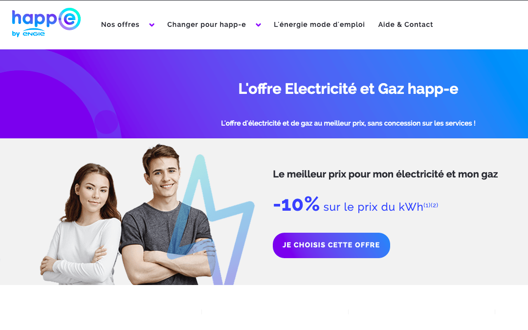 Du gaz et de l'électricité avec happ-e Offre duale happ-e
