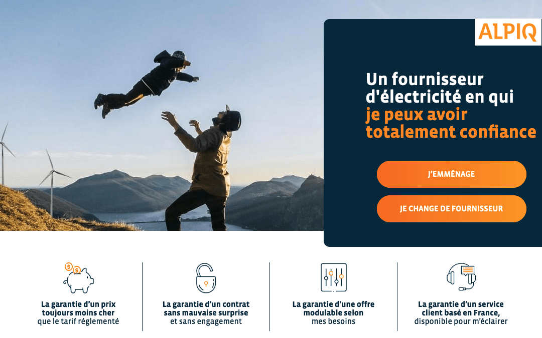 Offre électricité : Alpiq L'électricité avec Alpiq