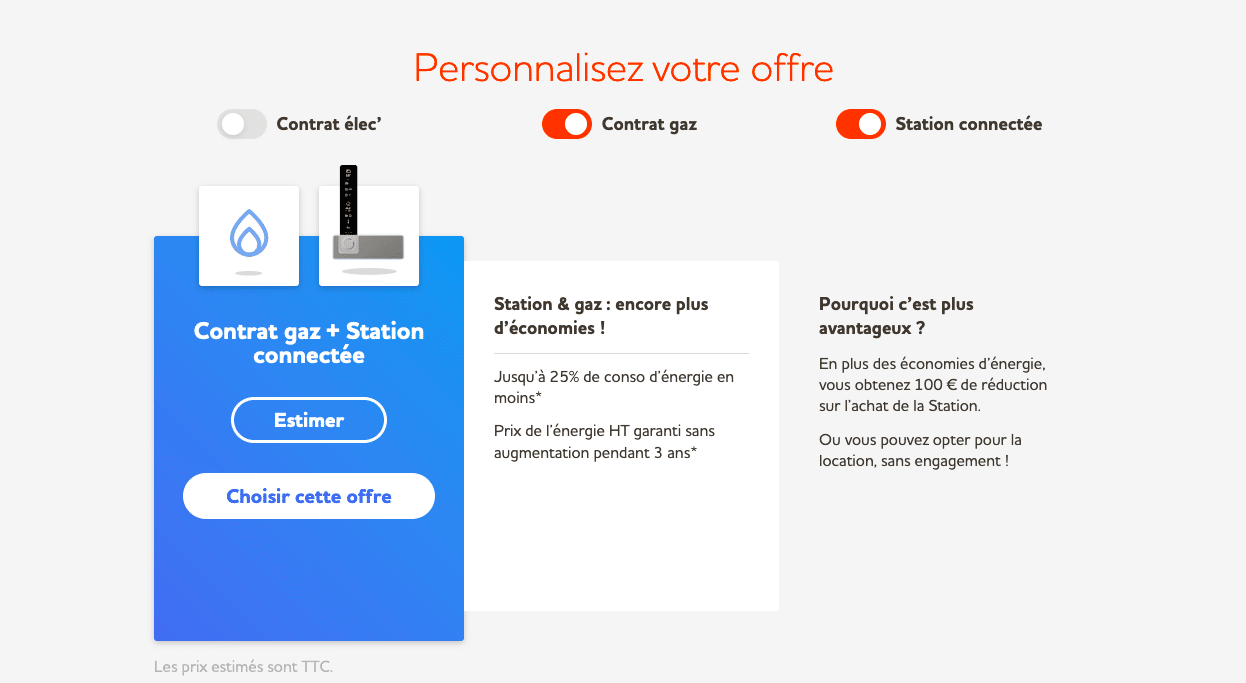 Contrats d'énergie gaz Sowee