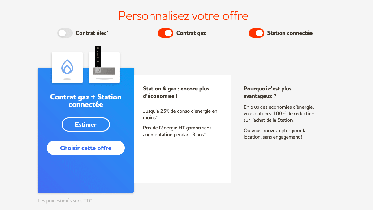 Contrats d'énergie gaz Sowee
