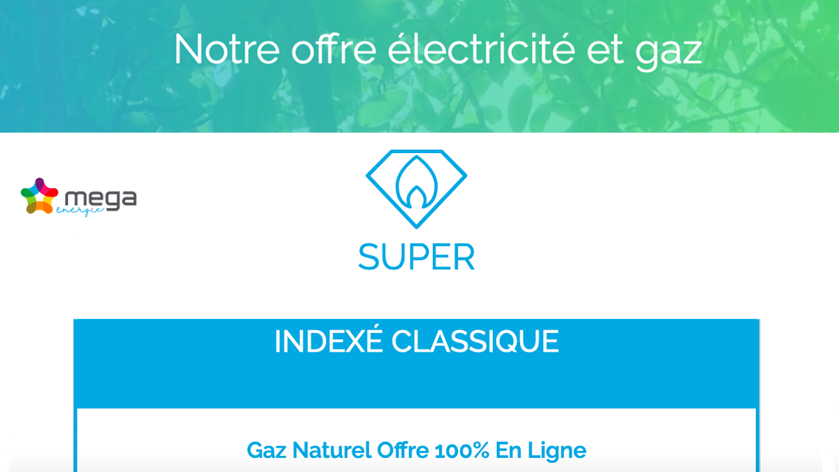 L'offre de gaz pas cher de Mega Energie