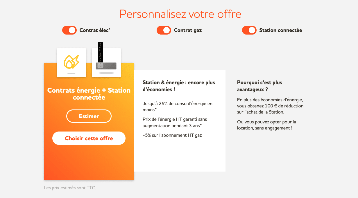 Contrat dual gaz et électricité prix fixe Sowee