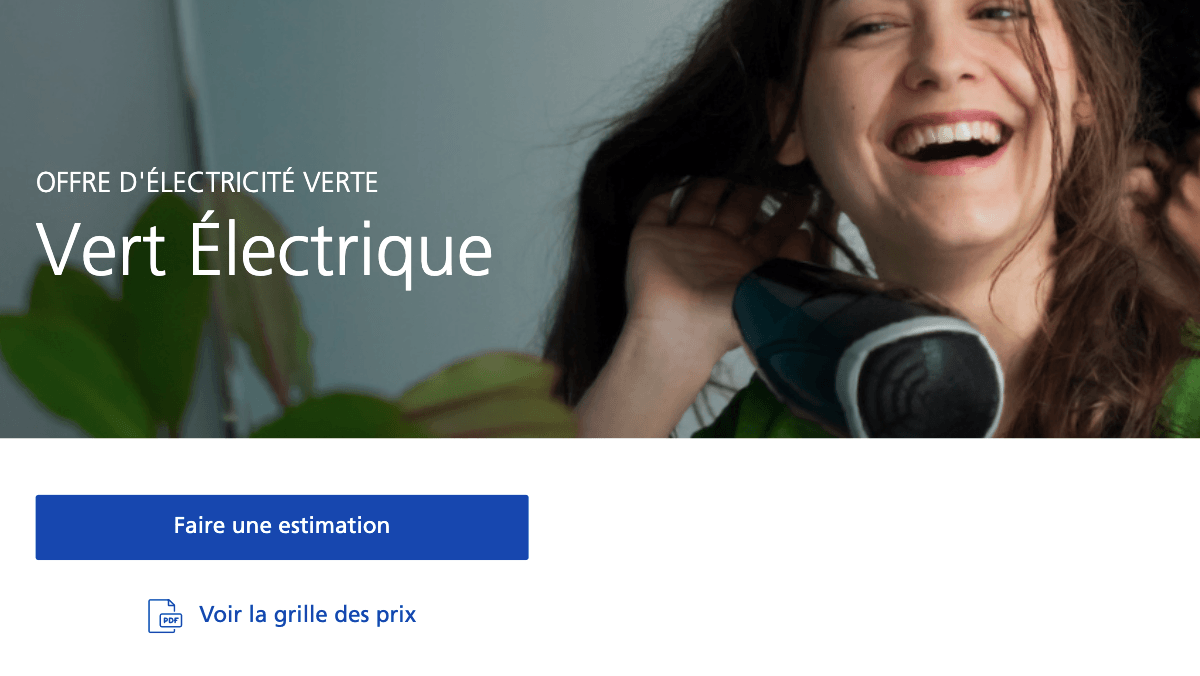 Contrat d'électricité verte EDF